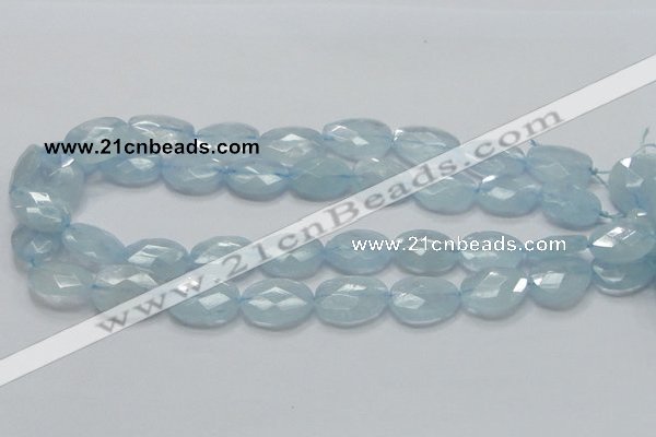 CAQ52 15.5 inches 15*20mm faceted oval natural aquamarine beads