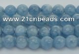 CAQ525 15.5 inches 4mm round AA+ grade natural aquamarine beads