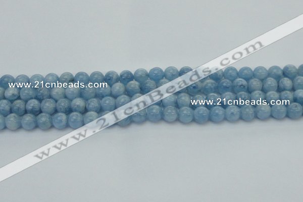 CAQ527 15.5 inches 6mm round AA+ grade natural aquamarine beads