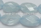 CAQ53 15.5 inches 20*25mm faceted oval natural aquamarine beads