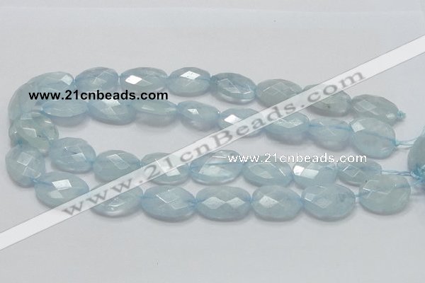 CAQ53 15.5 inches 20*25mm faceted oval natural aquamarine beads