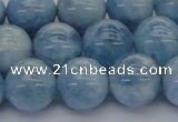 CAQ531 15.5 inches 12mm round AA+ grade natural aquamarine beads