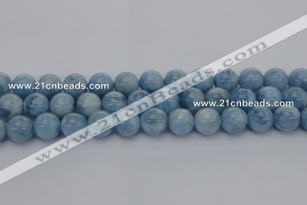 CAQ532 15.5 inches 14mm round AA+ grade natural aquamarine beads