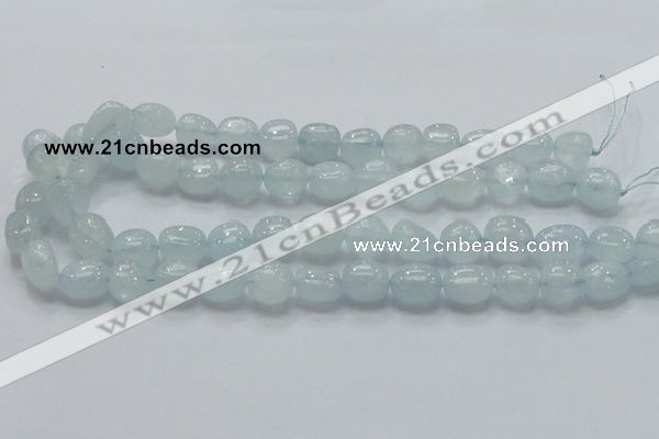 CAQ54 15.5 inches 10*15mm nugget natural aquamarine gemstone beads