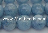 CAQ540 15.5 inches 14mm round AAA grade natural aquamarine beads