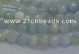 CAQ551 15.5 inches 4mm faceted round natural aquamarine beads