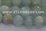 CAQ553 15.5 inches 8mm faceted round natural aquamarine beads