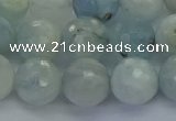 CAQ554 15.5 inches 10mm faceted round natural aquamarine beads