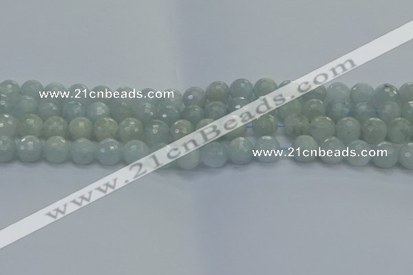 CAQ561 15.5 inches 8mm faceted round natural aquamarine beads