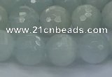 CAQ563 15.5 inches 12mm faceted round natural aquamarine beads