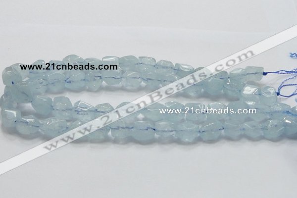 CAQ58 15.5 inches 14*16mm faceted nugget natural aquamarine beads