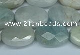 CAQ582 15.5 inches 13*18mm faceted oval aquamarine beads