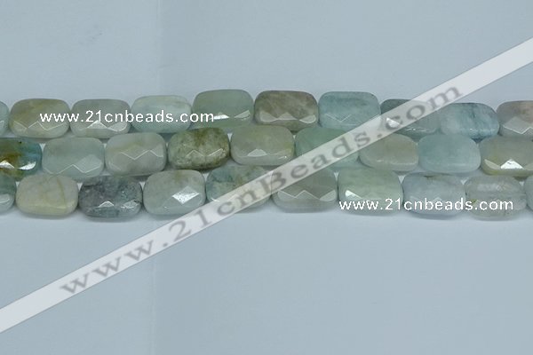 CAQ586 15.5 inches 13*18mm faceted rectangle aquamarine beads