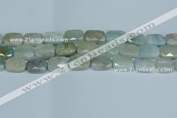 CAQ587 15.5 inches 15*20mm faceted rectangle aquamarine beads