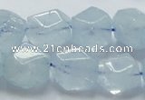 CAQ59 15.5 inches 16*20mm faceted nugget natural aquamarine beads