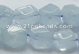 CAQ59 15.5 inches 16*20mm faceted nugget natural aquamarine beads
