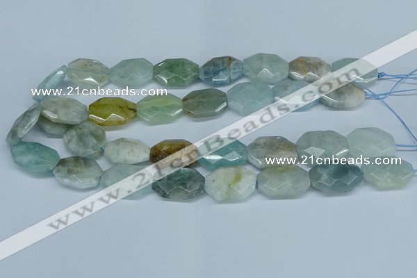 CAQ591 15.5 inches 18*25mm faceted freeform aquamarine beads