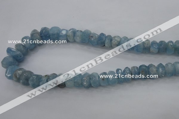 CAQ62 6*10mm – 12*18mm faceted nuggets natural aquamarine beads