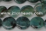 CAQ620 15.5 inches 14mm flat round aquamarine gemstone beads