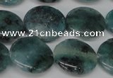 CAQ622 15.5 inches 18mm flat round aquamarine gemstone beads