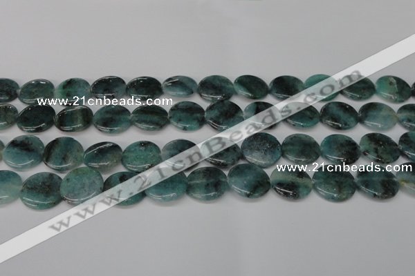 CAQ622 15.5 inches 18mm flat round aquamarine gemstone beads