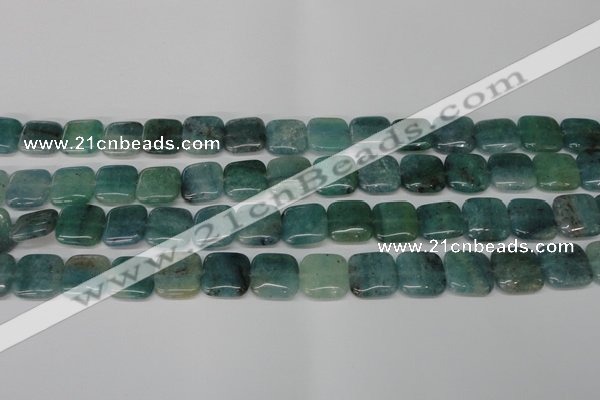 CAQ638 15.5 inches 14*14mm square aquamarine gemstone beads