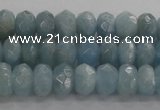 CAQ70 15.5 inches 5*7mm faceted rondelle AB grade aquamarine beads