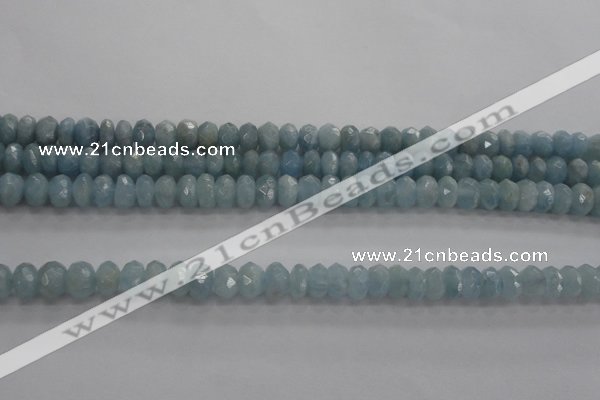 CAQ70 15.5 inches 5*7mm faceted rondelle AB grade aquamarine beads