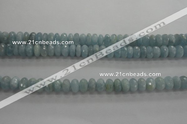 CAQ71 15.5 inches 5*9mm faceted rondelle AB grade aquamarine beads