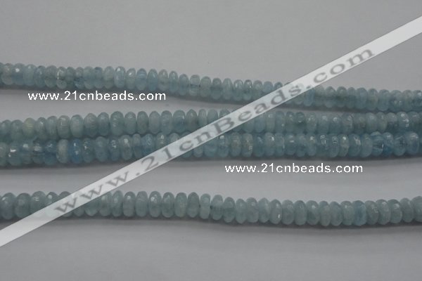 CAQ75 15.5 inches 3*7mm faceted rondelle A grade aquamarine beads