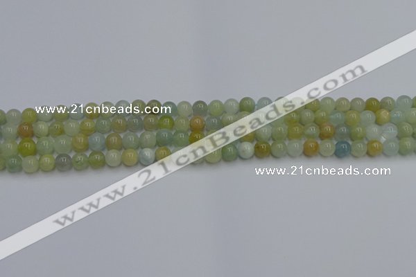 CAQ751 15.5 inches 6mm round aquamarine beads wholesale