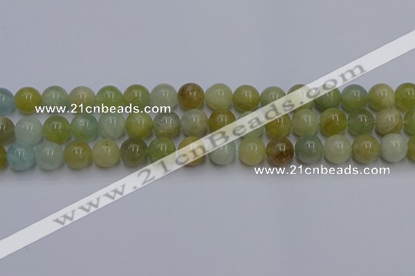 CAQ754 15.5 inches 12mm round aquamarine beads wholesale