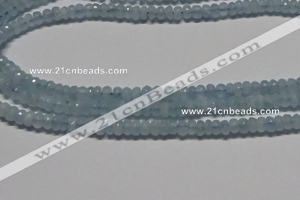 CAQ760 15.5 inches 4*6mm faceted rondelle aquamarine beads