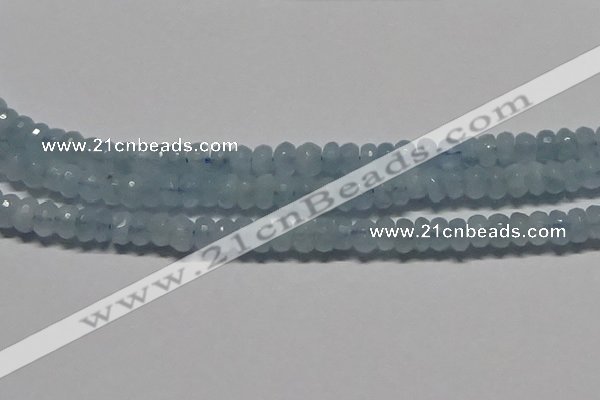 CAQ761 15.5 inches 5*8mm faceted rondelle aquamarine beads