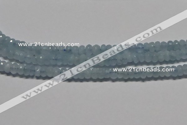 CAQ762 15.5 inches 6*10mm faceted rondelle aquamarine beads