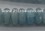 CAQ77 15.5 inches 6*11mm faceted rondelle A grade aquamarine beads