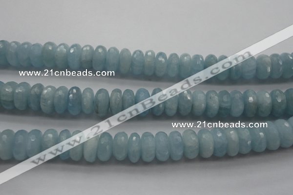 CAQ77 15.5 inches 6*11mm faceted rondelle A grade aquamarine beads