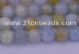 CAQ781 15.5 inches 6mm round natural aquamarine beads