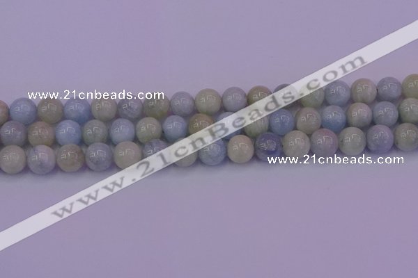 CAQ783 15.5 inches 10mm round natural aquamarine beads