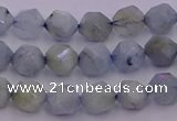 CAQ790 15.5 inches 6mm faceted nuggets aquamarine gemstone beads