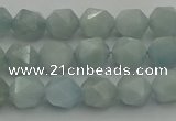 CAQ796 15.5 inches 6mm faceted nuggets aquamarine gemstone beads