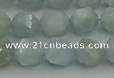 CAQ798 15.5 inches 10mm faceted nuggets aquamarine gemstone beads