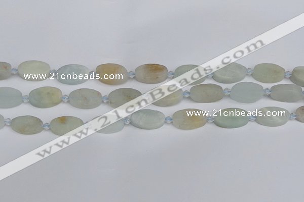 CAQ801 15.5 inches 10*16mm oval aquamarine gemstone beads