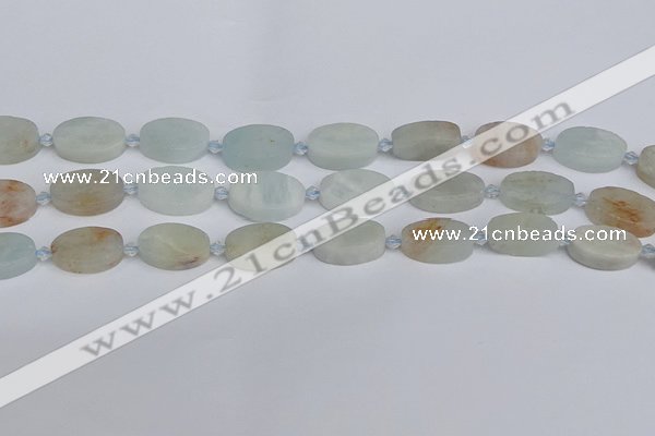 CAQ802 15.5 inches 13*20mm oval aquamarine gemstone beads