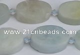 CAQ803 15.5 inches 15*20mm oval aquamarine gemstone beads