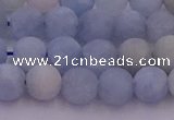 CAQ811 15.5 inches 6mm round matte aquamarine beads wholesale