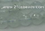 CAQ821 15.5 inches 8mm faceted round aquamarine beads wholesale