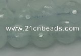 CAQ822 15.5 inches 10mm faceted round aquamarine beads wholesale