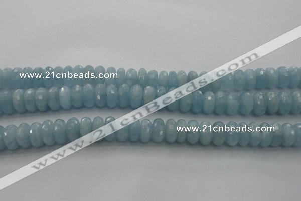 CAQ83 15.5 inches 6*11mm faceted rondelle AA grade aquamarine beads