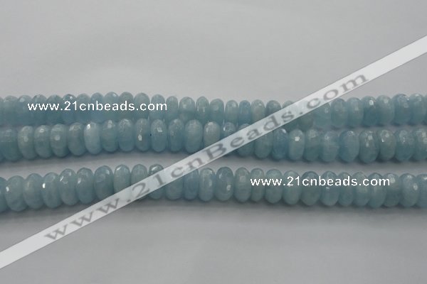 CAQ83 15.5 inches 6*11mm faceted rondelle AA grade aquamarine beads